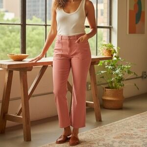 Joie NWT Shally Guava Cropped Wide Leg Pants Size 28 NWT